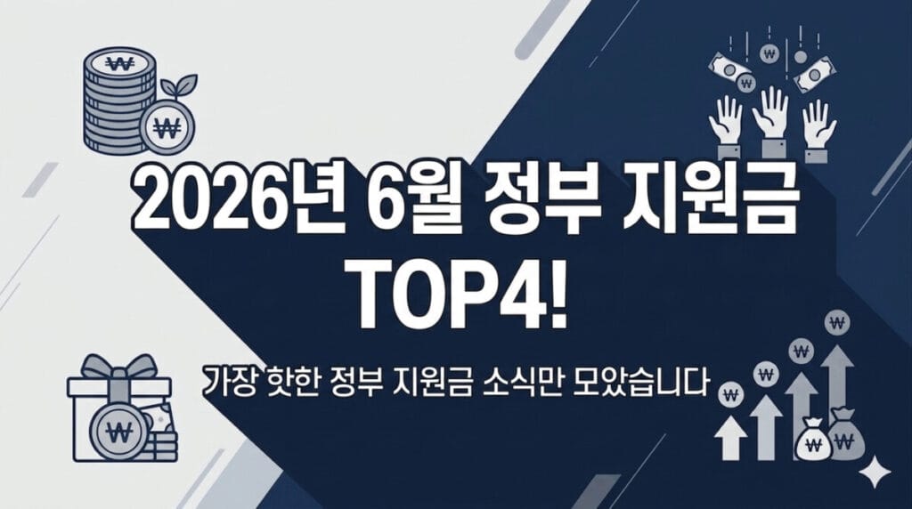 2026년 6월 정부 지원금 TOP4 총정리 이미지